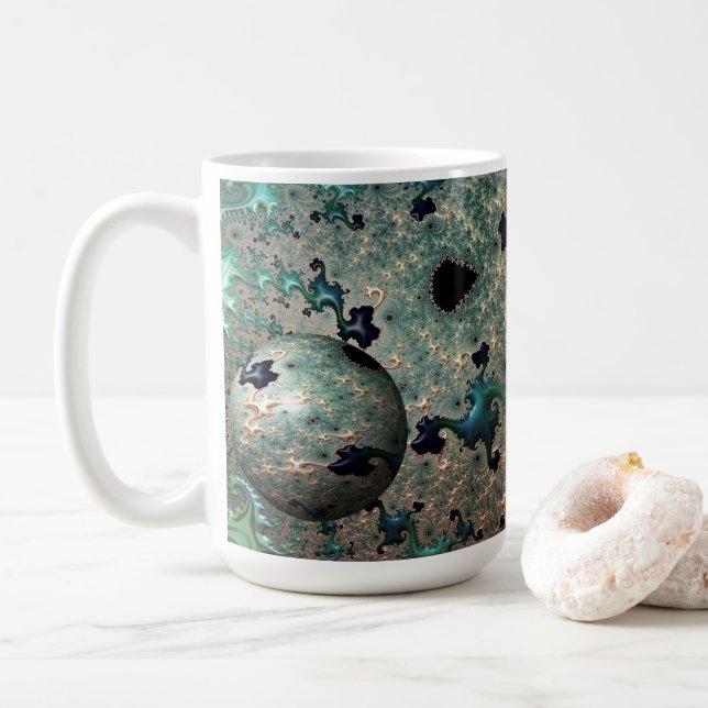 Emerald und Gold Mandelbrot mit Sphere Tasse (Mit Donut)