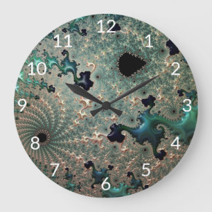 Emerald und Gold Mandelbrot Uhr