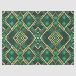 Emerald und Gold Moderne Raute Seidenpapier