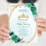Emerald und Hunter Green Rose Quinceanera Einladung<br><div class="desc">Emerald and Hunter Green Rose Quinceanera Einladung Mis Quince Anos,  15. Geburtstag, </div>