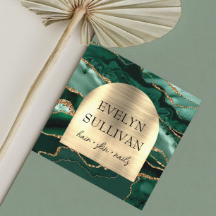 Emerald vert agate faux carte de visite arche