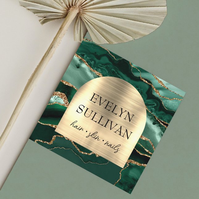 Emerald vert agate faux carte de visite arche (Créateur téléchargé)