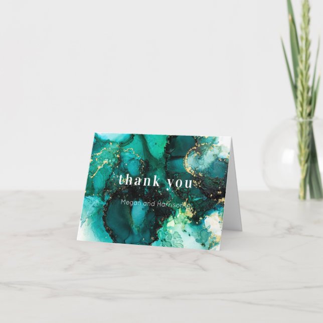 Emerald Vert Jewel Ton mariage Merci (Devant)