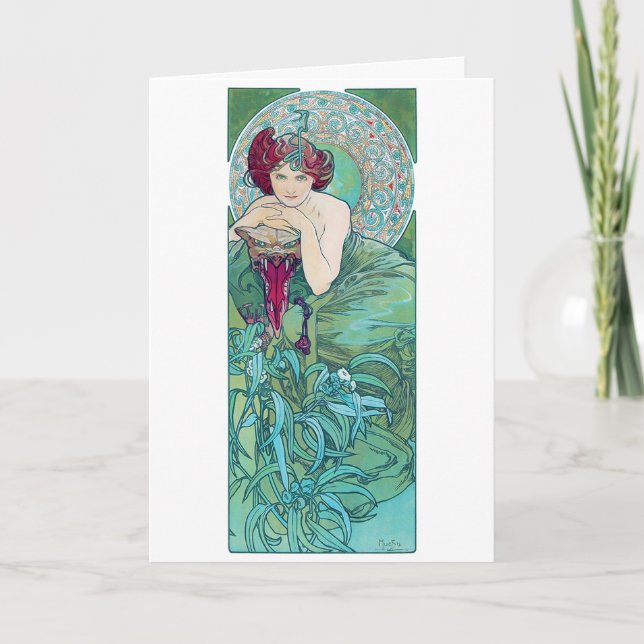 Emerald (Vier Juwelen), Alphonse Mucha Karte (Vorderseite)