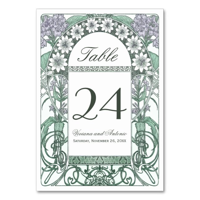 Emerald Violet Garden Noces Numéros de table (Par défaut)