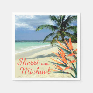 EMERALD WATERS Tropical Beach Wedding Serviette