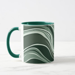 Emerald Waves Abstract Design Tasse