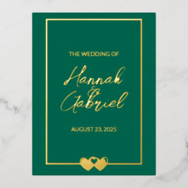 Emerald Wedding Foil Einladung Postkarte
