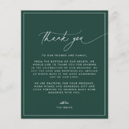 Emerald Wedding Foto Dankeschön Karte