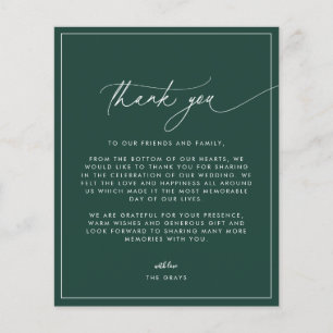 Emerald Wedding Foto Dankeschön Karte