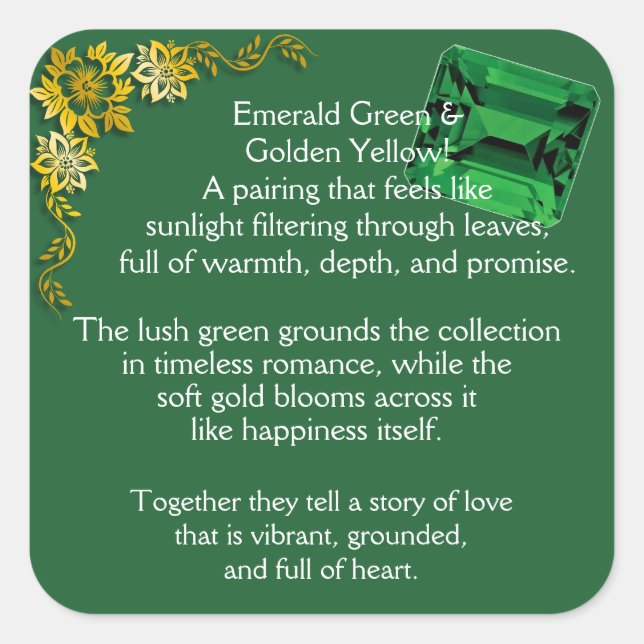 Emerald Welcome Quadratischer Aufkleber (Vorderseite)