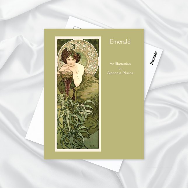 Emerald Wertvoll Stones Series Alphonse Mucha Postkarte (Von Creator hochgeladen)