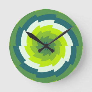 Emerald Whirl Runde Wanduhr
