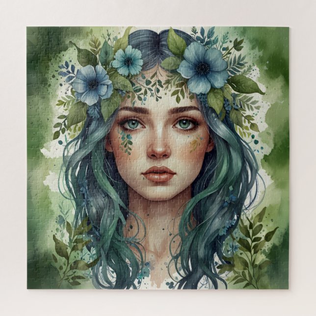 Emerald Whispers Portrait einer Frau (Vertikal)