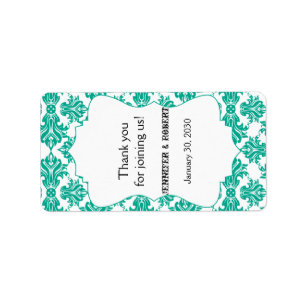 Emerald White Mariage damassé Lip Balm Étiquette