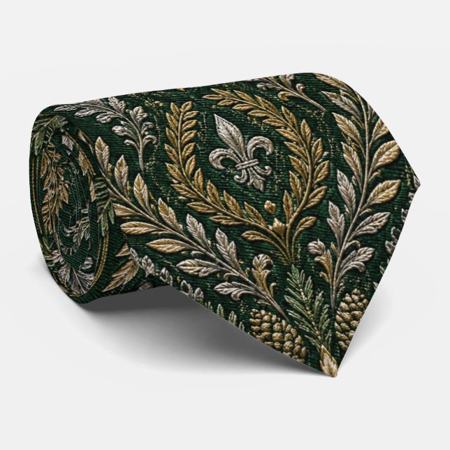 Emerald Winter Barock Luxus-Hochzeit Krawatte (Gerollt)