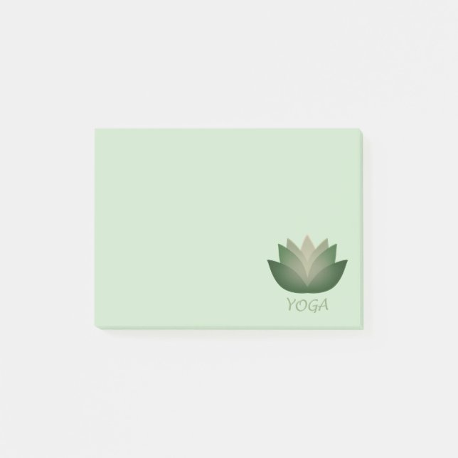 Emerald Yoga Lotus Blume Post-it Klebezettel (Vorderseite)