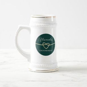 Emeraldgrüner Bierkrug für den Trauzeugen Bierglas