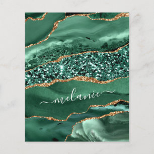 Emeralt Green Gold Glitzer Flyer mit Individuelle 