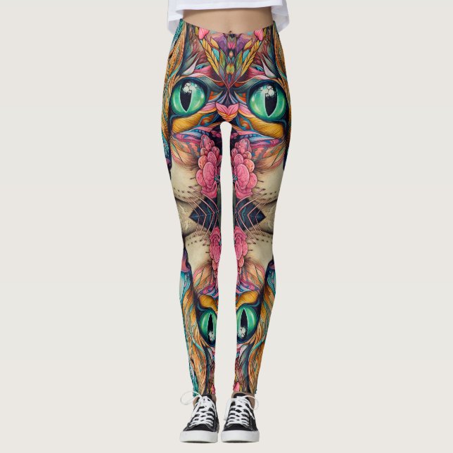 Émeraude Cat yeux Leggings - Joli (Devant)