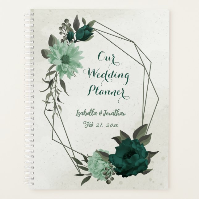 émeraude romantique et mariage floral vert doux (Devant)