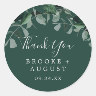 Émeraude   Sticker Favor Merci vert