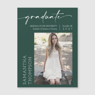Émeraude Vert minimal Script photo Magnet pour dip
