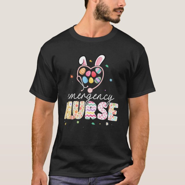 Emergency Bunny Nurse Easter Eggs Stethoscope RN N T-Shirt (Vorderseite)