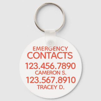 Emergency Contact Number Key Ring Schlüsselanhänger