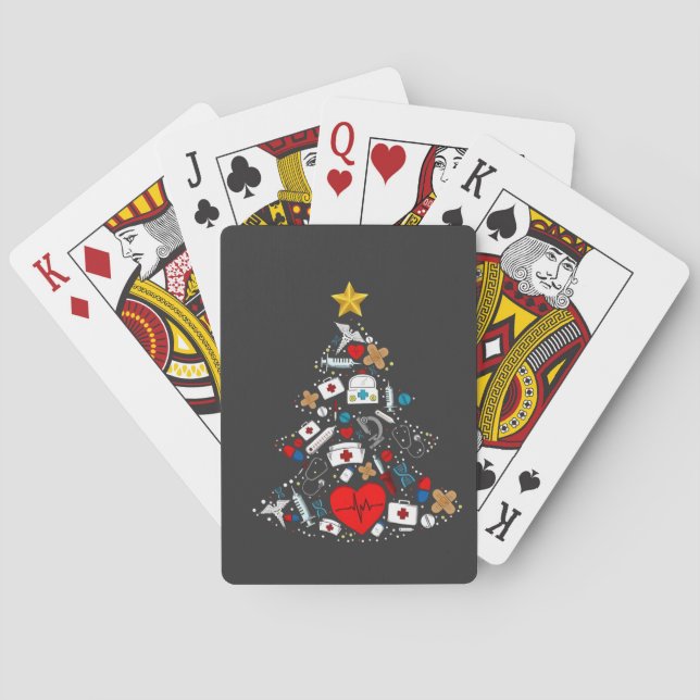 Emergency Department Xmas Tree Nurse Spielkarten (Rückseite)