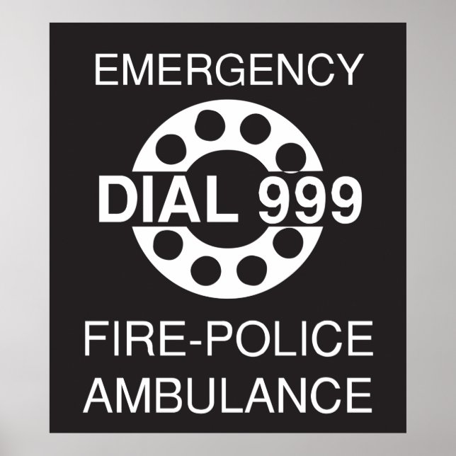 Emergency Dial 999 Poster (Vorne)
