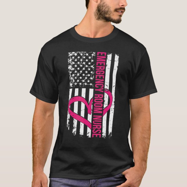 Emergency Room Nurse Flag Nurses Graduation Apprec T-Shirt (Vorderseite)