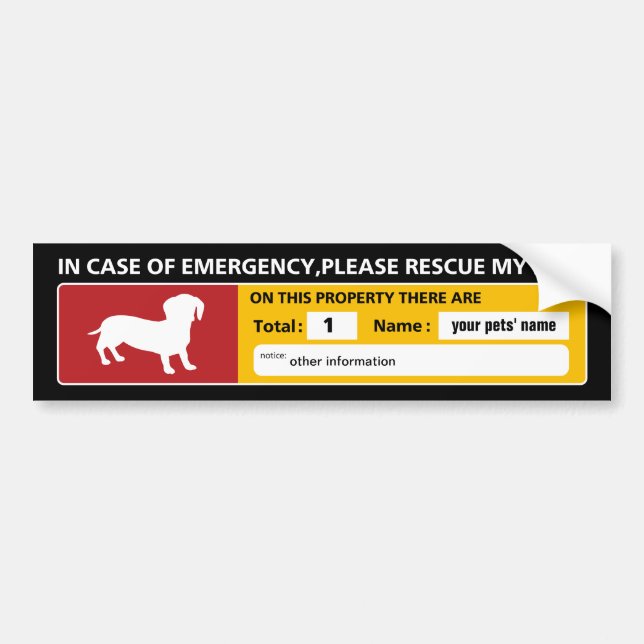 Emergency Sticker (dachshund) (Devant)