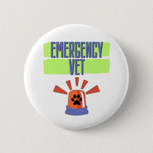 Emergency Vet – Veterinary Emergency Design Button (Vorderseite)