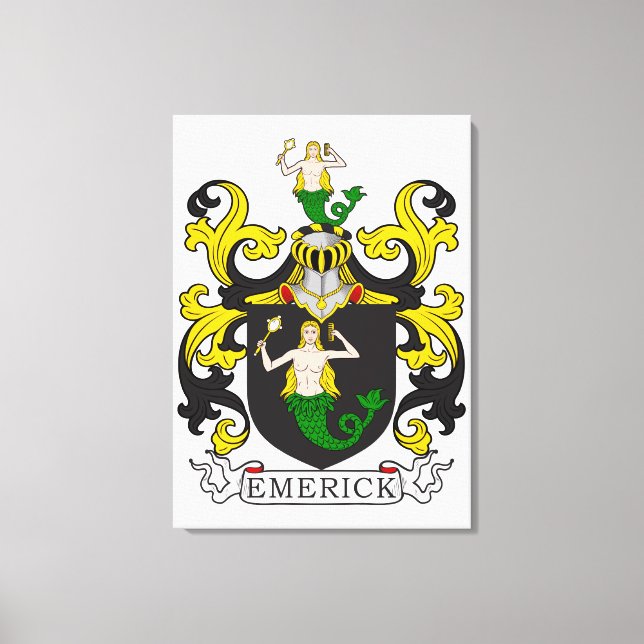 Emerick Familienwappen (deutsch) Leinwanddruck (Vorderseite)
