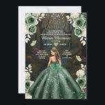 Emerlad Green Princess Castle Forest Mis Quince Einladung<br><div class="desc">Emerland Green Princess Dress Gold Forest Mis Quince Einladung Quinceanera 15 Anos,  16. Geburtstag Gold Schmetterling</div>
