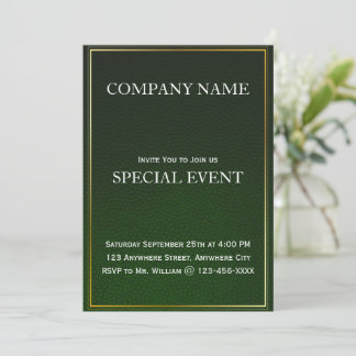 Emerle Green Business Party Einladung Card