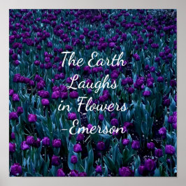 Emerson Inspiration Zitat in lila Tulpe Blume Poster