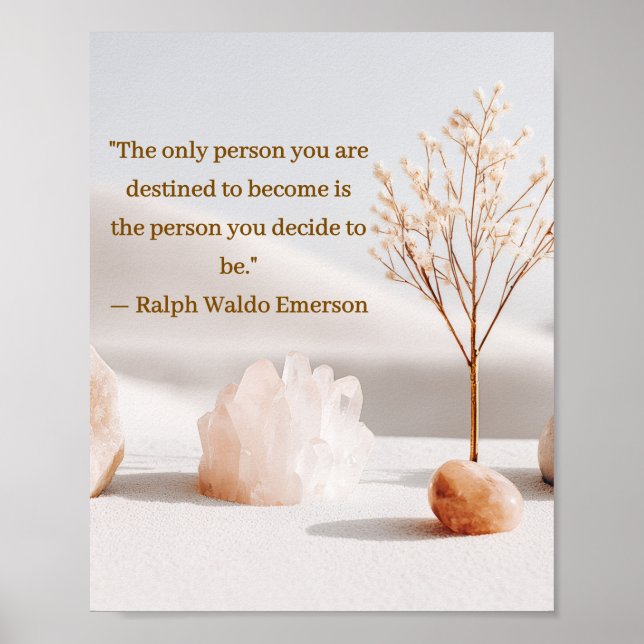 Emerson Mindset Quote Poster with Crystals  (Devant)