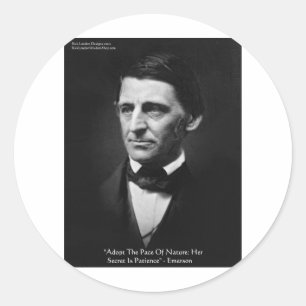 Emerson "Pace of Nature" Weisheit Zitat Geschenke Runder Aufkleber