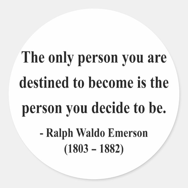 Emerson Quote 1a Runder Aufkleber (Vorderseite)