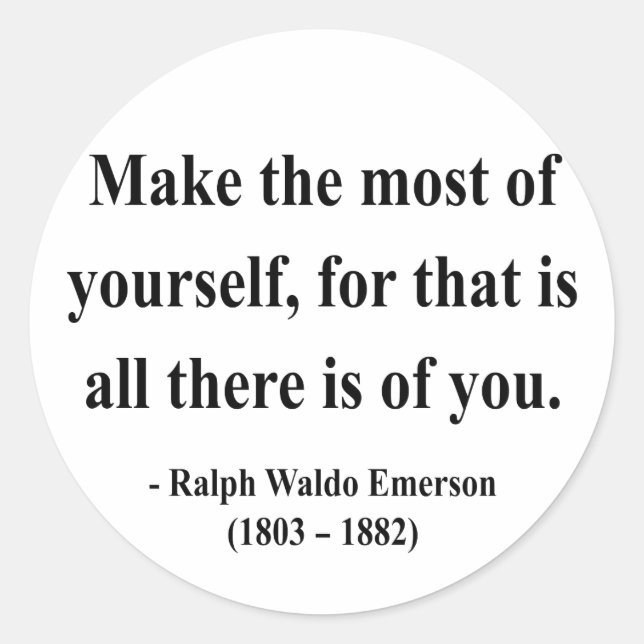 Emerson Quote 6a Runder Aufkleber (Vorderseite)