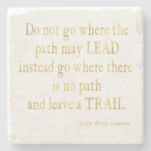 Emerson Quote Gold Imitat Glitzer Inspiration Steinuntersetzer