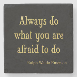 Emerson Quote Gold Imitate Glitzer Inspiration Steinuntersetzer