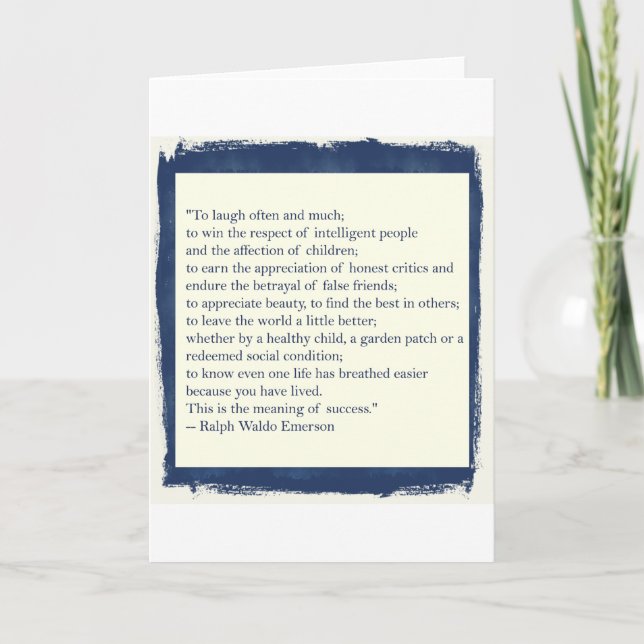 Emerson-Zitat Karte (Vorderseite)