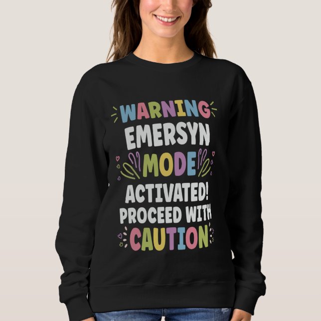 EMERSYN Personalisiert Name Funny Niedlich Custom  Sweatshirt (Vorderseite)