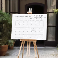 EMERY Guess Baby's Due Date / Birth Date Calendar