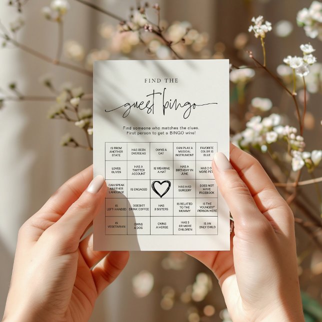EMERY Whimsical Finden Sie den Gast Bingo Game Car Hinweiskarte (Von Creator hochgeladen)