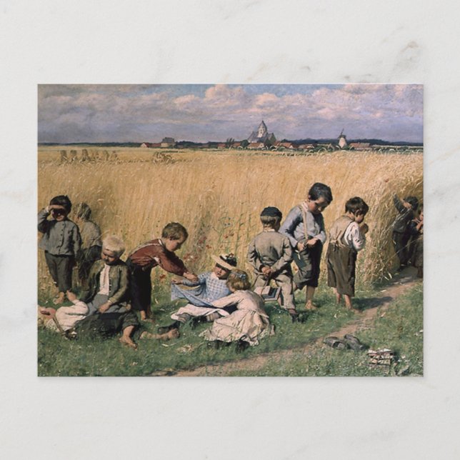 Emile Claus - Auf dem Weg zur Schule Postkarte (Vorderseite)