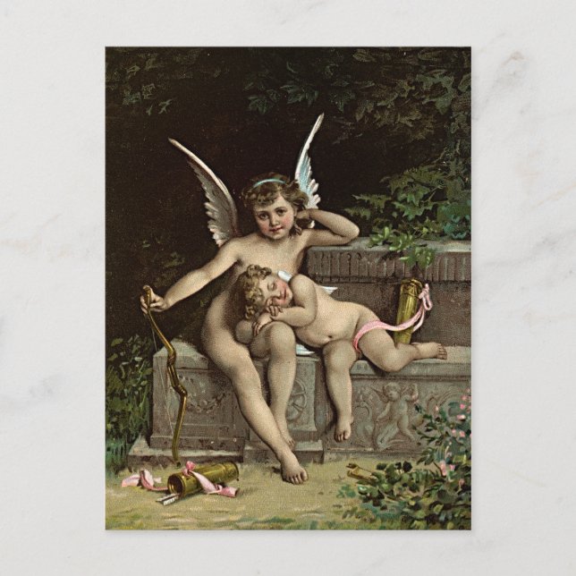 Émile Munier zwei kuschelige Figuren auf einer Ban Postkarte (Vorderseite)